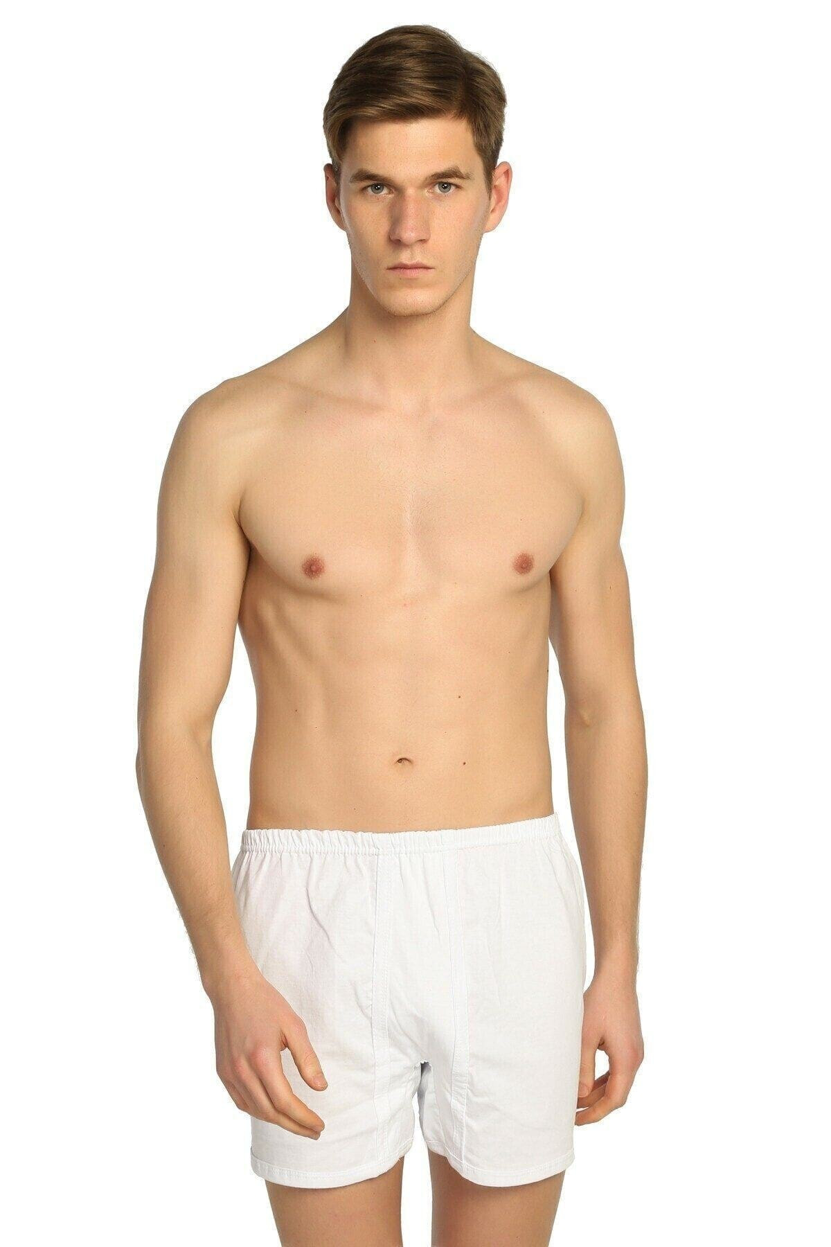 2 Adet Beyaz Renk Paçalı Boxer