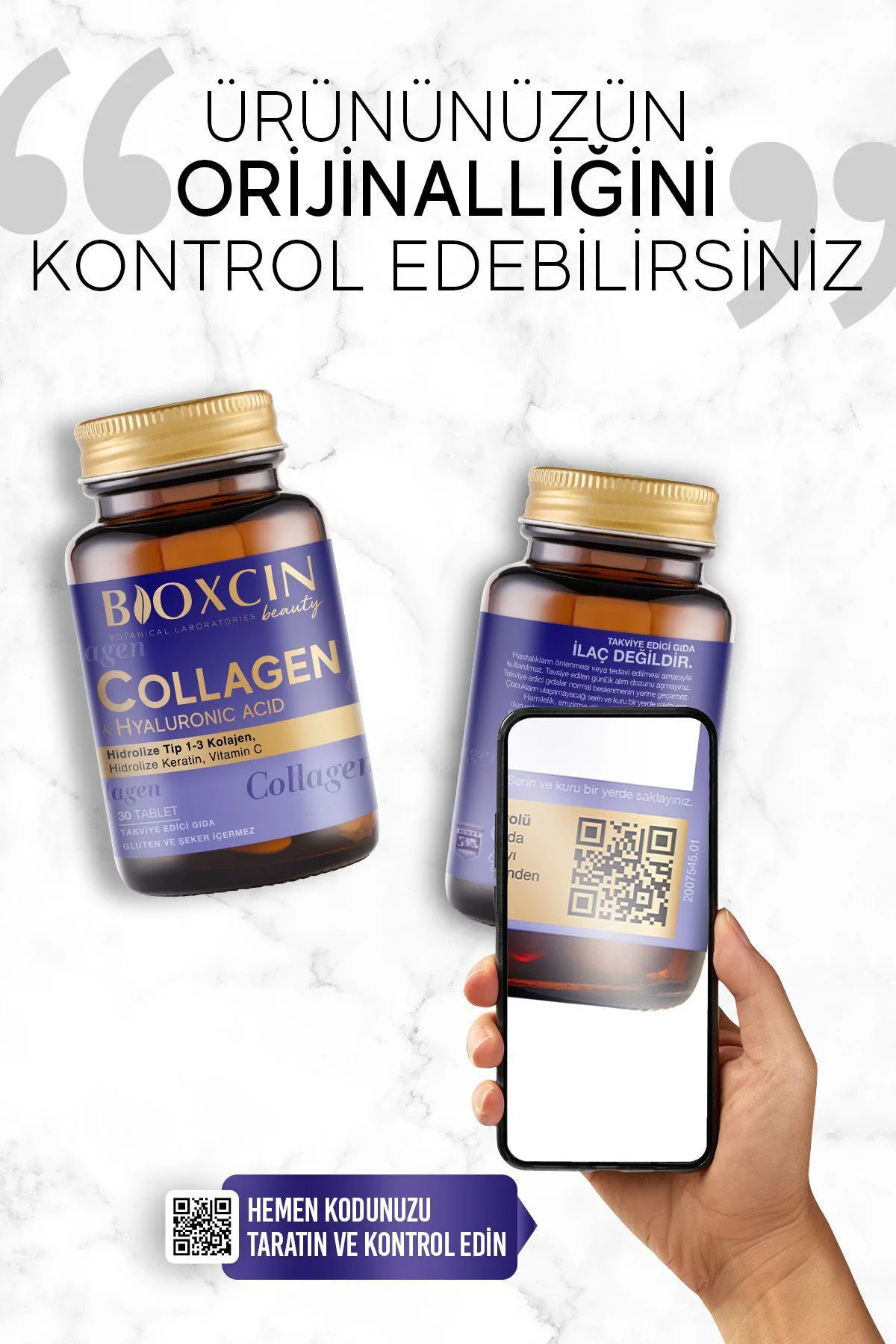 2 Adet Bioxcin Beauty Kolajen 30 Adet Tablet 1050 Mg - (Tip1 - Tip 3 Hidrolize Kolajen)