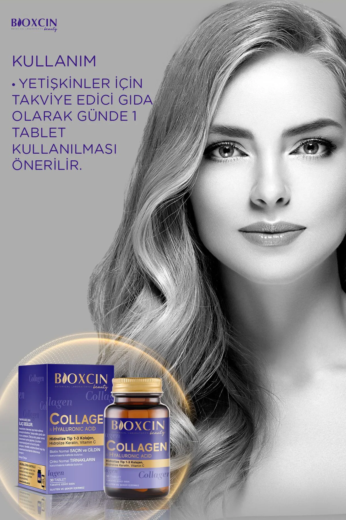 2 Adet Bioxcin Beauty Kolajen 30 Adet Tablet 1050 Mg - (Tip1 - Tip 3 Hidrolize Kolajen)