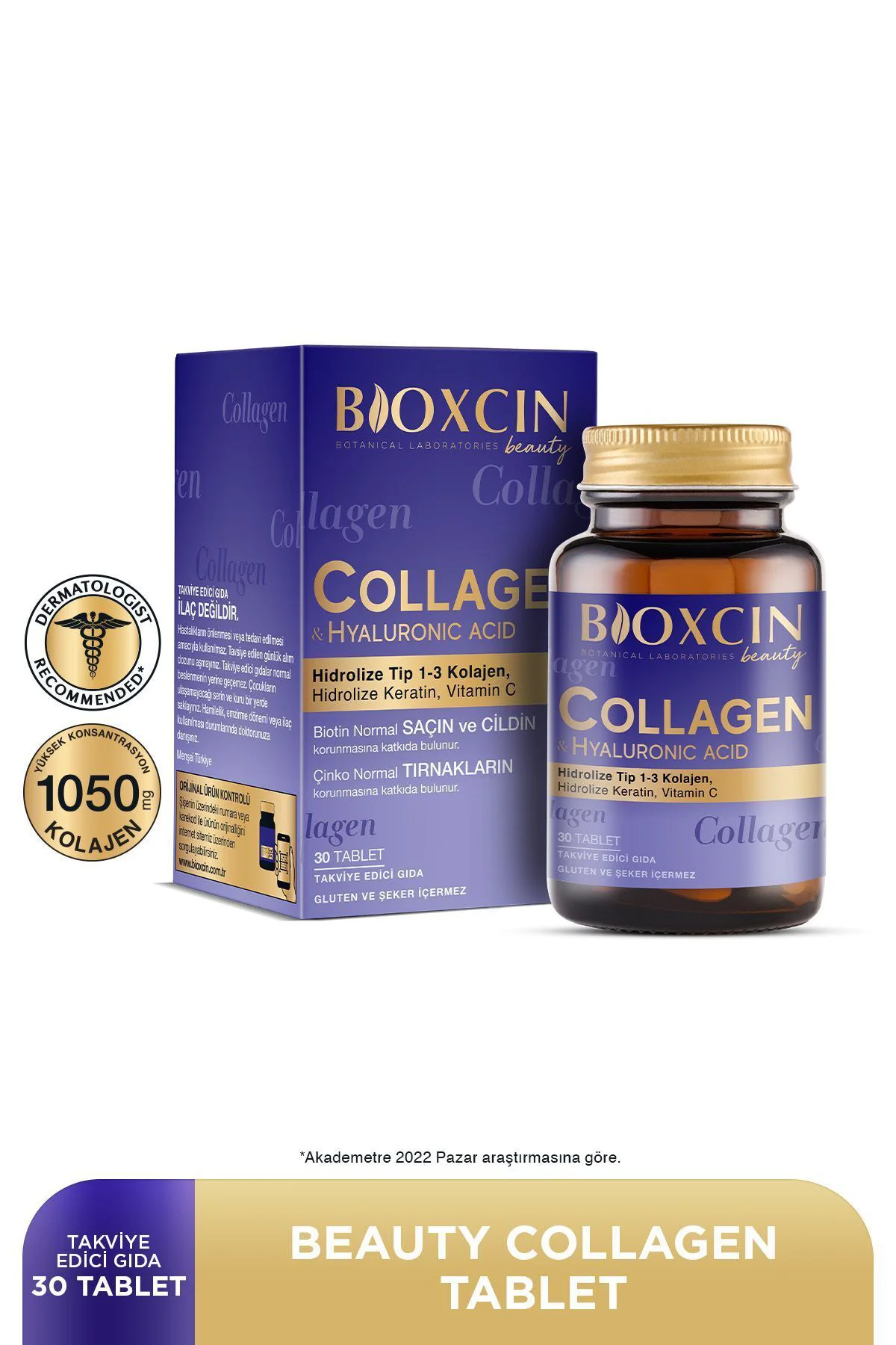 2 Adet Bioxcin Beauty Kolajen 30 Adet Tablet 1050 Mg - (Tip1 - Tip 3 Hidrolize Kolajen)