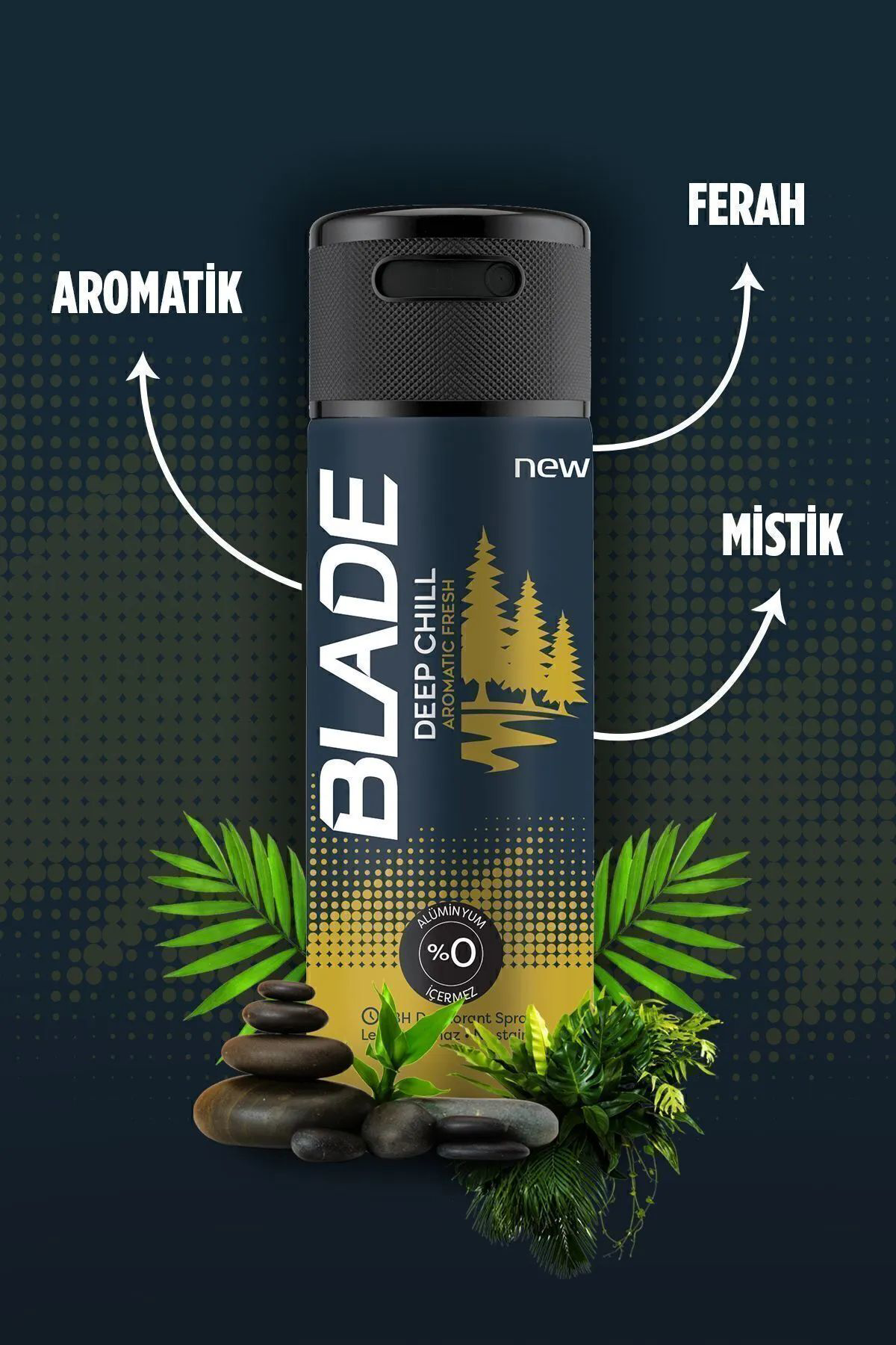 2 Adet Blade Deep Chill Erkek Deodorant 150 Ml Hızlı Kurur, Leke 