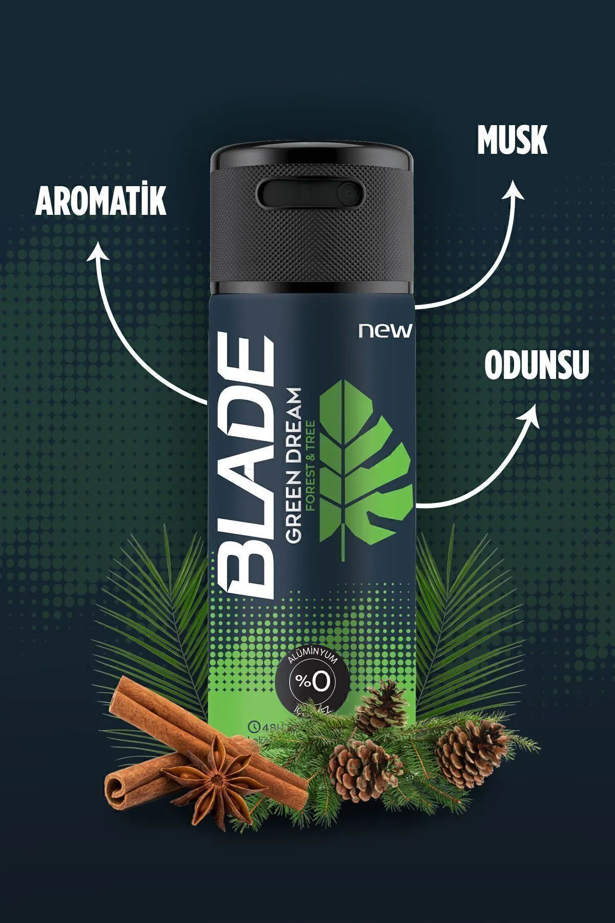 2 Adet Blade Green Dream Erkek Deodorant 150 Ml Hızlı Kurur, Leke 2 Adet Blade Green Dream Erkek Deodorant 150 Ml Hızlı Kurur, Leke