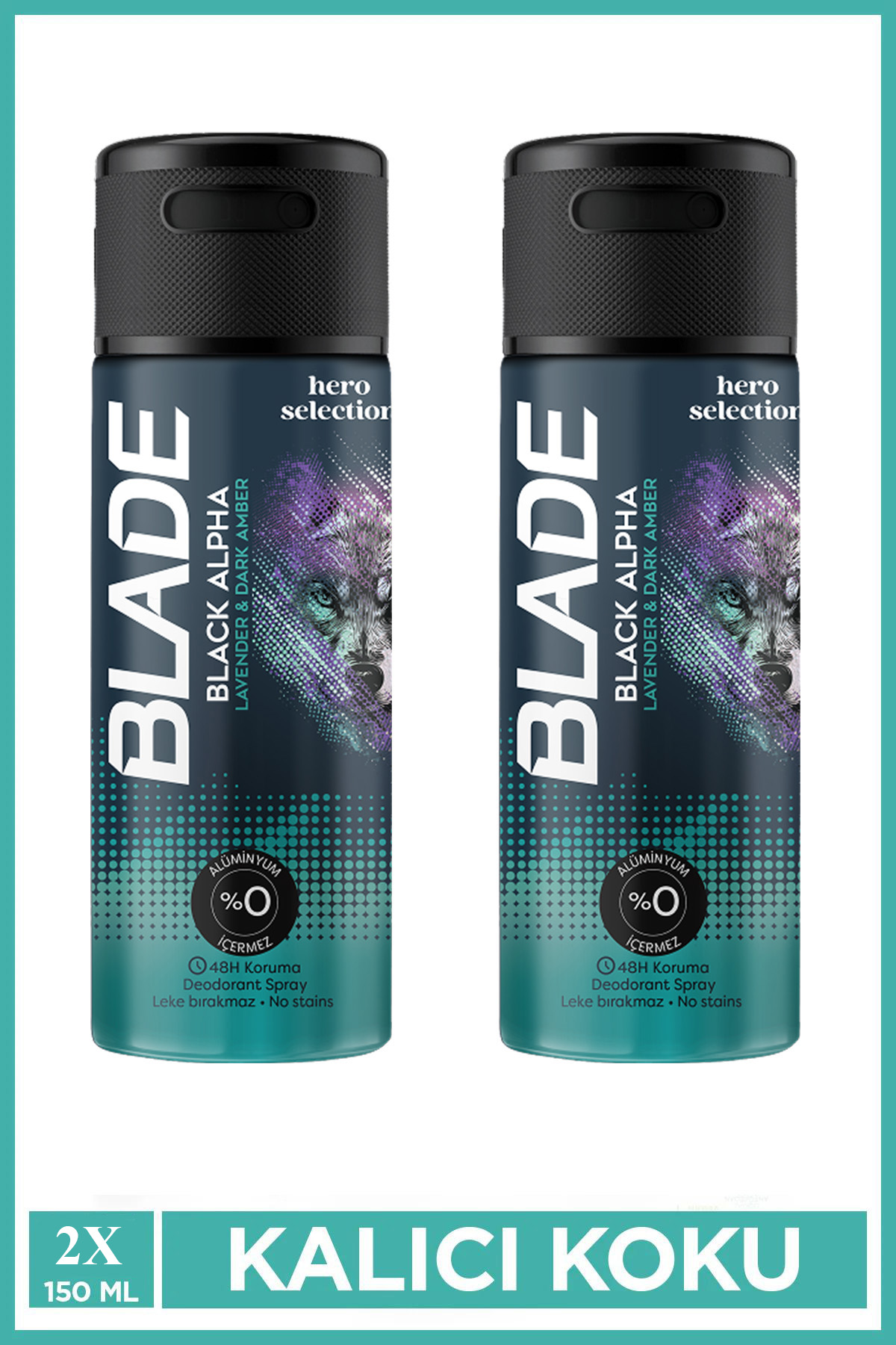 2 Adet Blade Hero Selection Serisi Black Alpha Erkek Deodorant 15