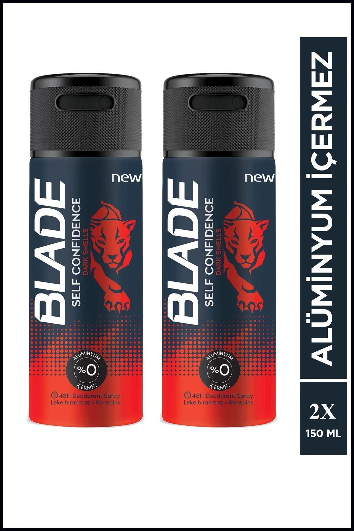 2 Adet Blade Self Confidence Erkek Deodorant 150 Ml Hızlı Kurur, 