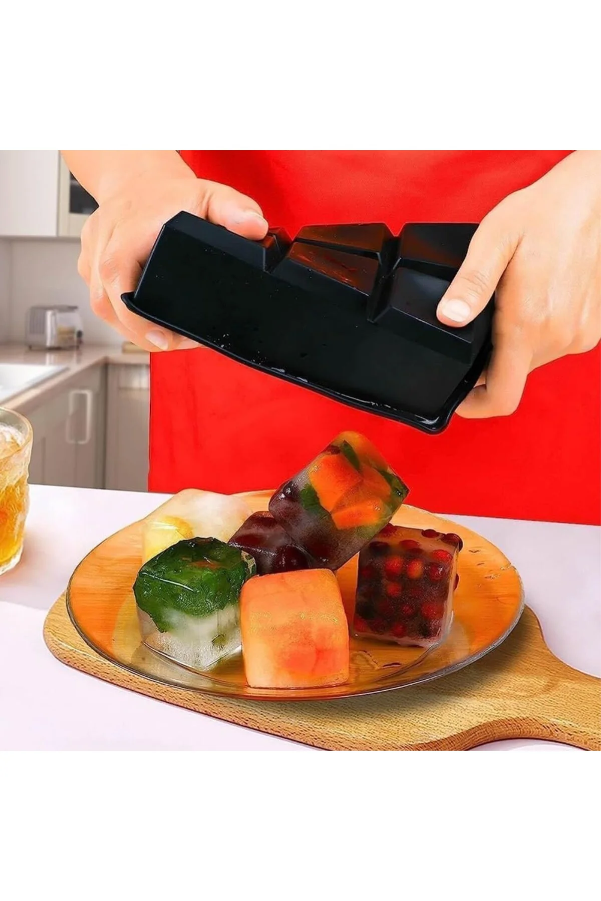 2 ADET Büyük XL Kare Küp Silikon Buz Kalıbı Çok Amaçlı 6 Bölmeli 