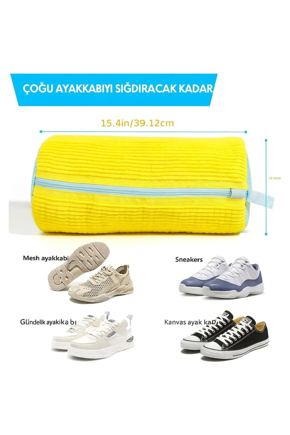 2 Adet Çamaşır Makinesi Ayakkabı Yıkama Torbası – Koruyucu, Fermu