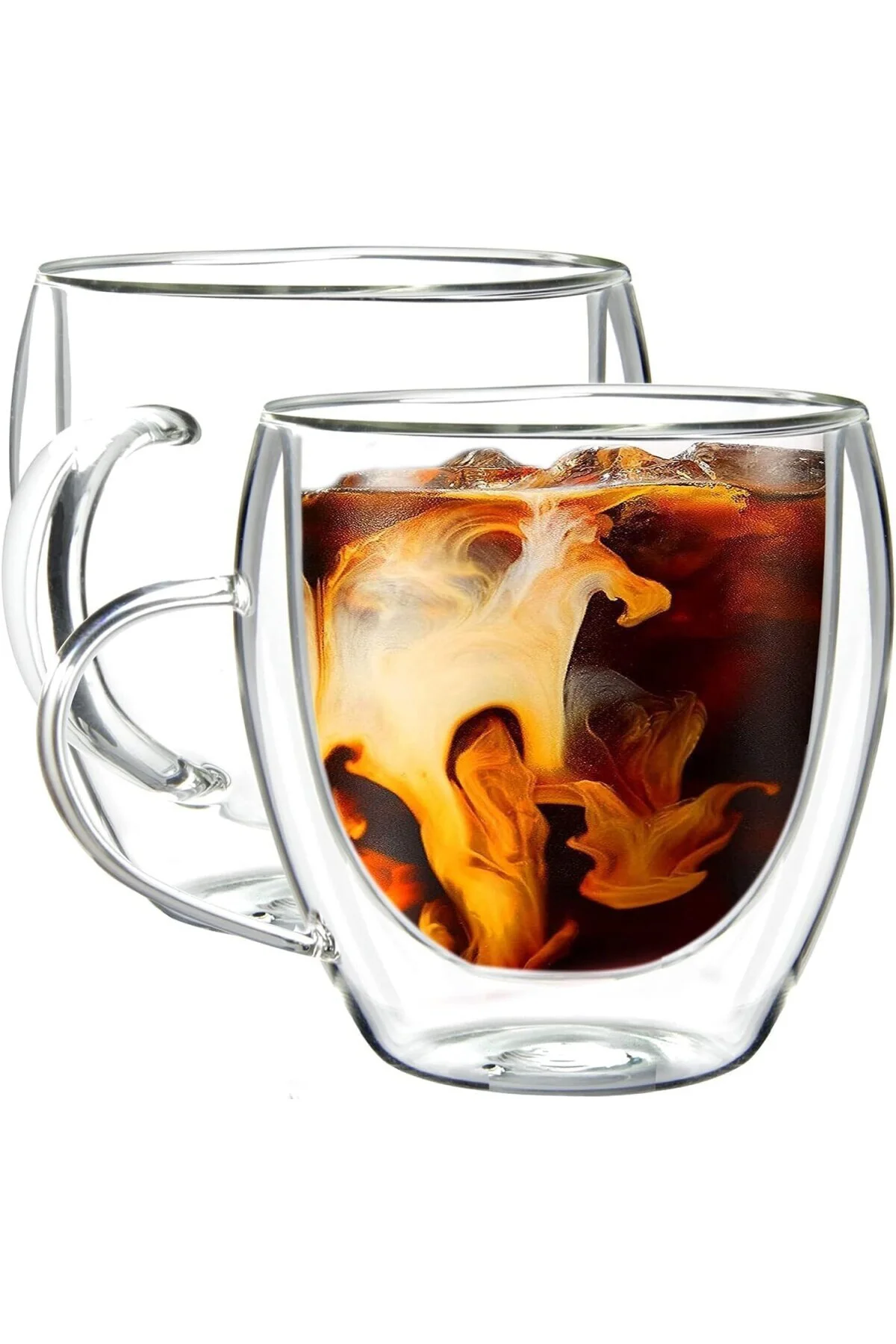 2 Adet Çift Cidarlı 250 Ml Kulplu Cam Çay Kahve Süt Kupa Borosili 2 Adet Çift Cidarlı 250 Ml Kulplu Cam Çay Kahve Süt Kupa Borosili
