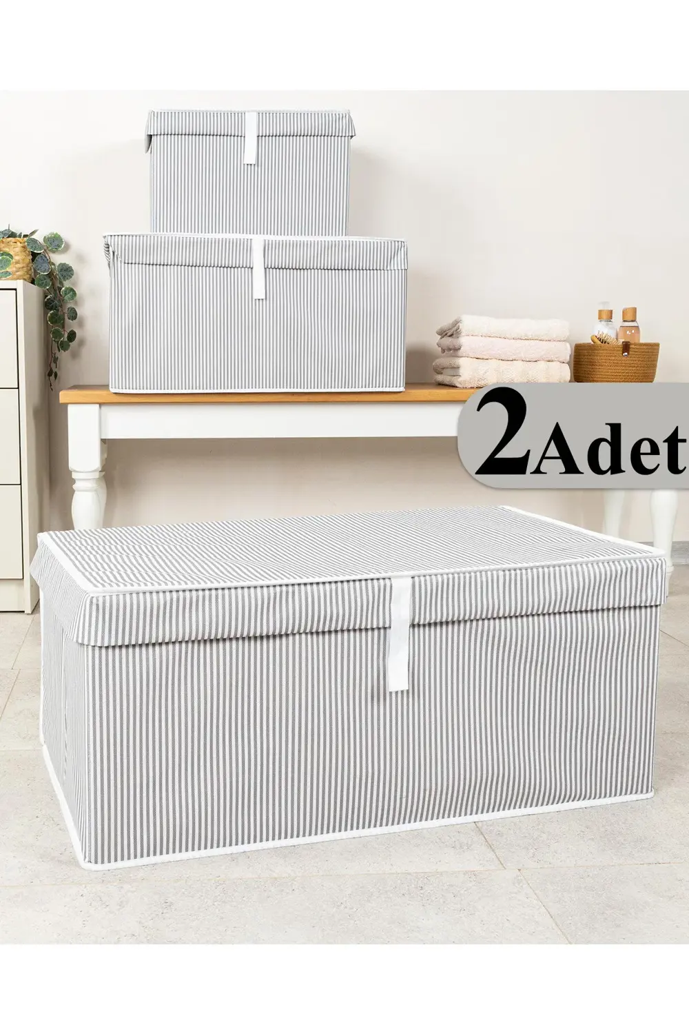 2 Adet Çok Amaçlı Düzenleyici Kutu Mega Plus Gri