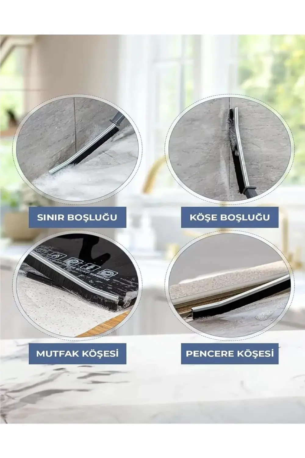 2 ADET Çok Amaçlı Multi İnce Temizlik Fırçası Derz Arası Banyo Mu