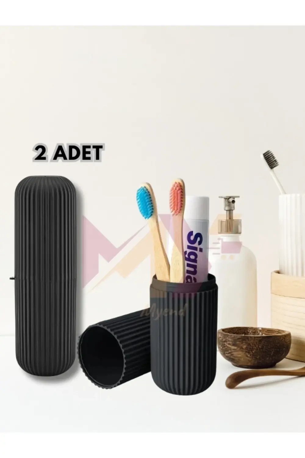 2 Adet Çok Amaçlı Seyahat Boy Diş Fırçası, Makyaj Fırçası, Gözlük