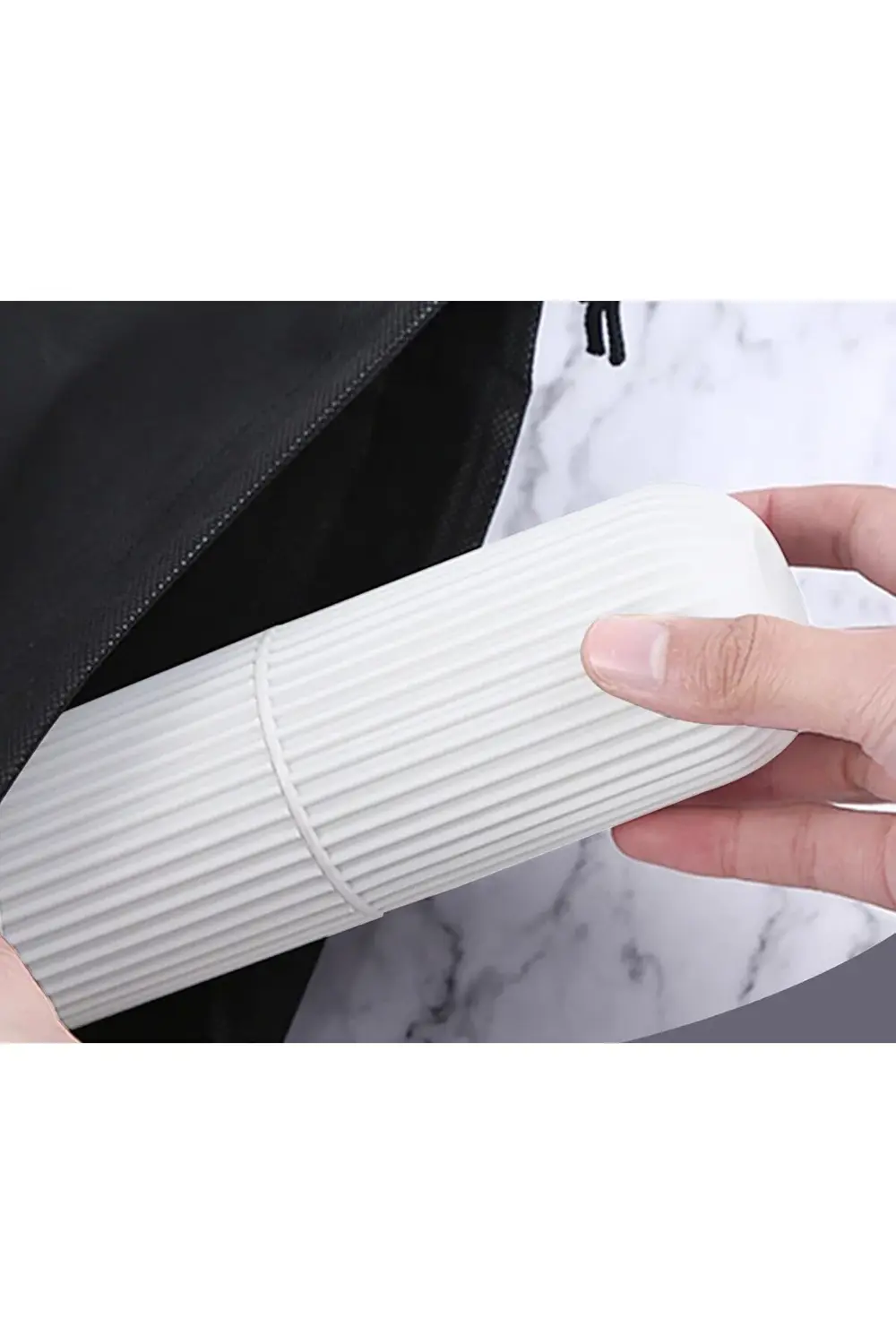 2 Adet Çok Amaçlı Seyahat Boy Diş Fırçası, Makyaj Fırçası, Gözlük