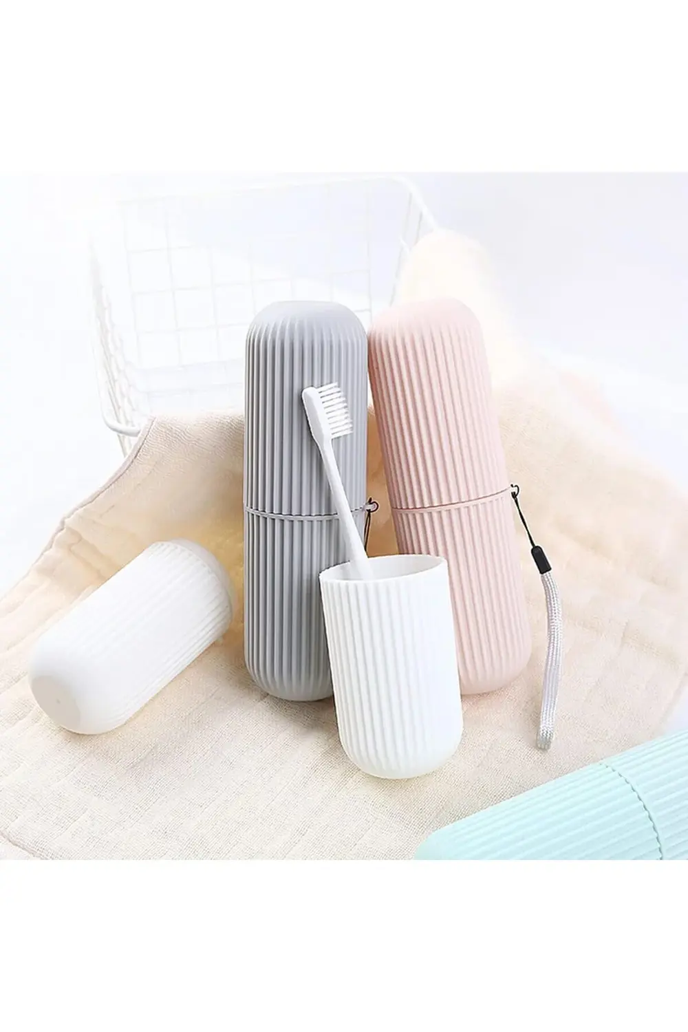 2 Adet Çok Amaçlı Seyahat Boy Diş Fırçası, Makyaj Fırçası, Gözlük