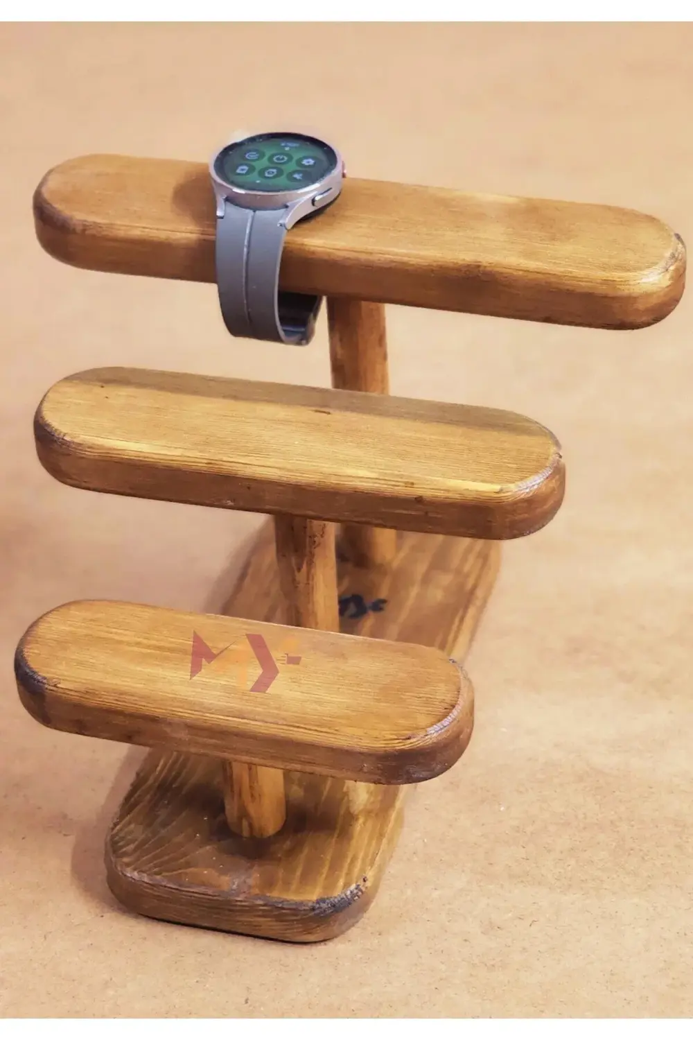 2 Adet Doğal Ahşap Takı Düzenleyici, El Üretimi Takı Saat Standı