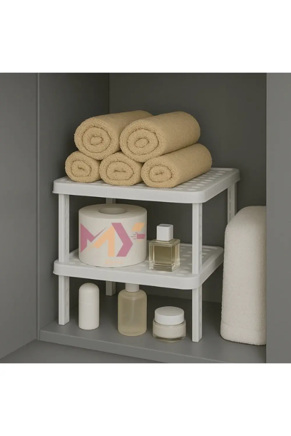 2 Adet Dolap İçi Düzenleyici Raf Kare Yükseltici Raf İstiflenebil