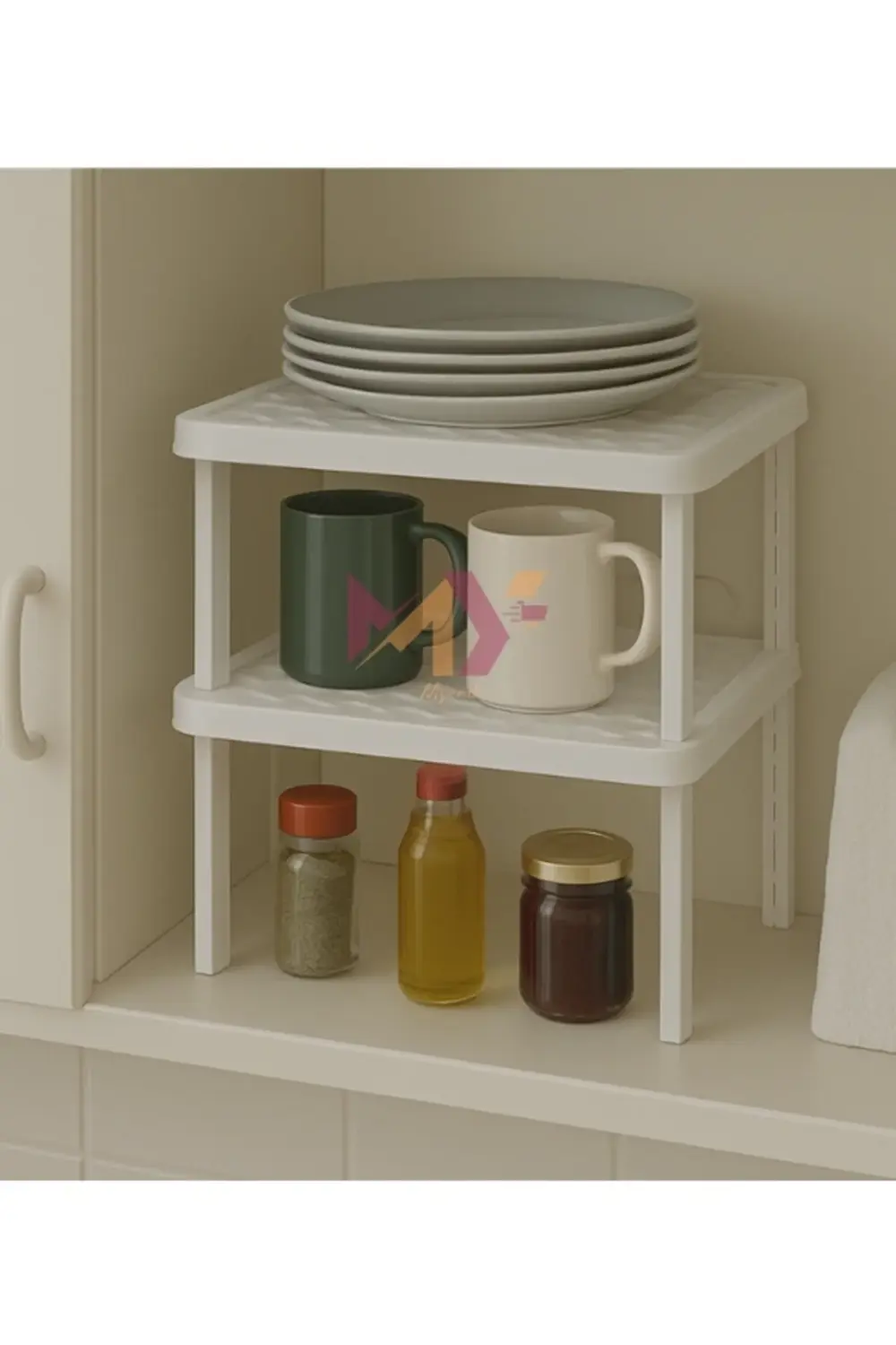 2 Adet Dolap İçi Düzenleyici Raf Kare Yükseltici Raf İstiflenebil