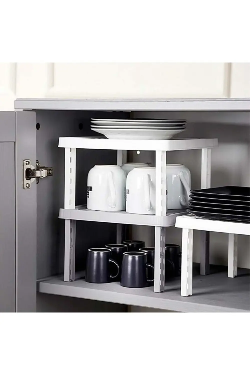 2 Adet Dolap İçi Düzenleyici Raf Kare Yükseltici Raf İstiflenebil