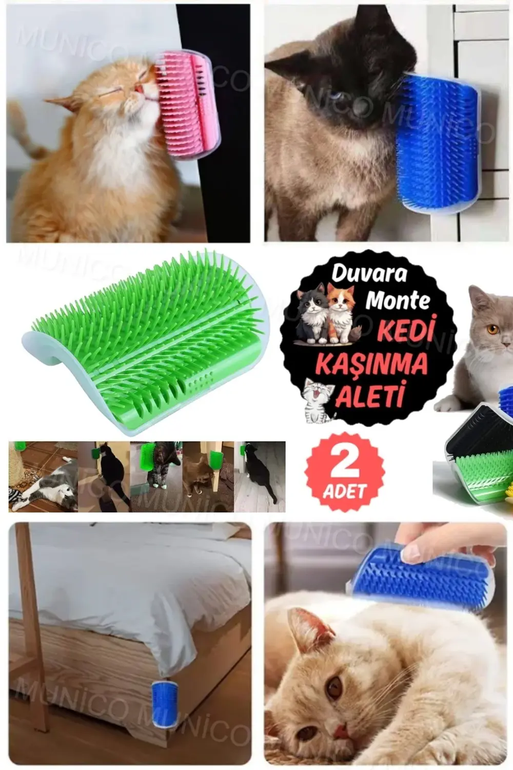 2 Adet Duvar Köşe Kenarlarına Yapışabilir Kediler İçin Kaşınma Ve