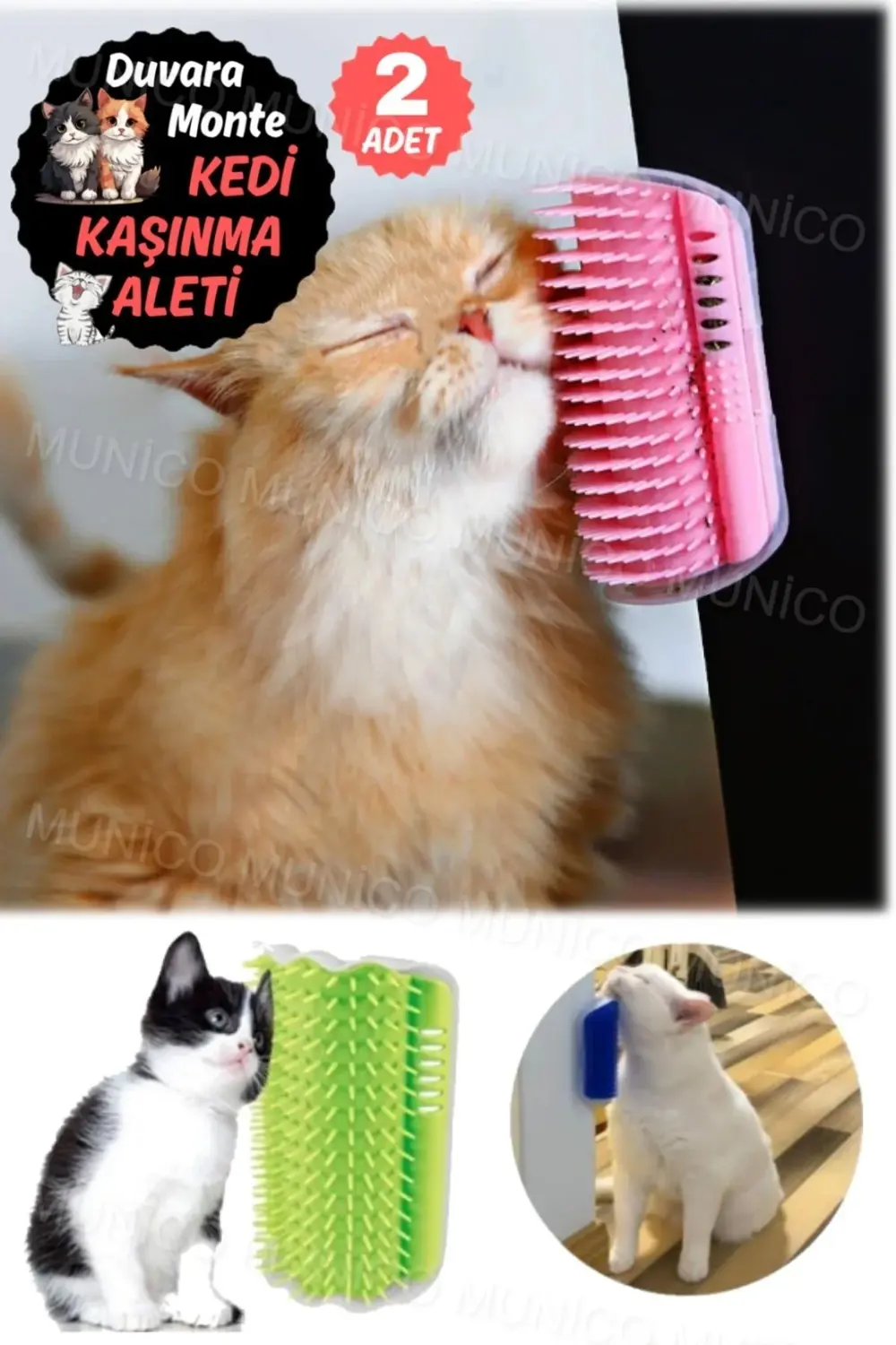 2 Adet Duvar Köşe Kenarlarına Yapışabilir Kediler İçin Kaşınma Ve