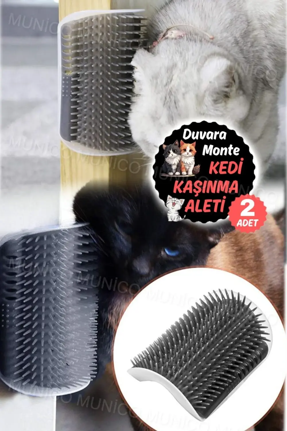 2 Adet Duvar Köşe Kenarlarına Yapışabilir Kediler İçin Kaşınma Ve