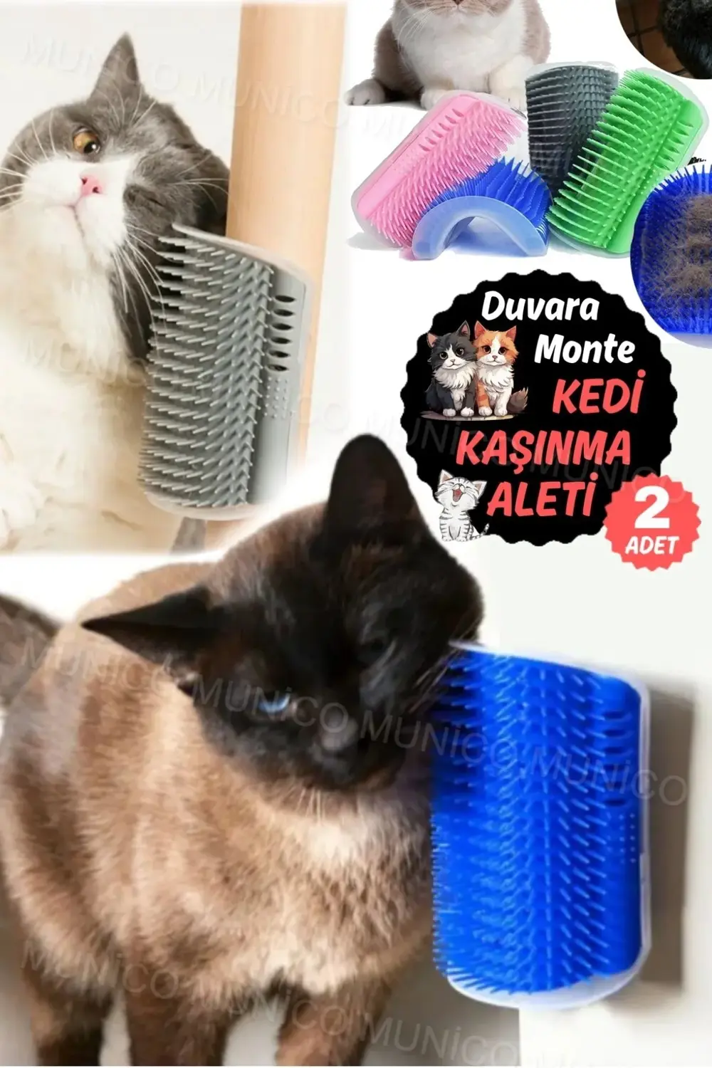 2 Adet Duvar Köşe Kenarlarına Yapışabilir Kediler İçin Kaşınma Ve
