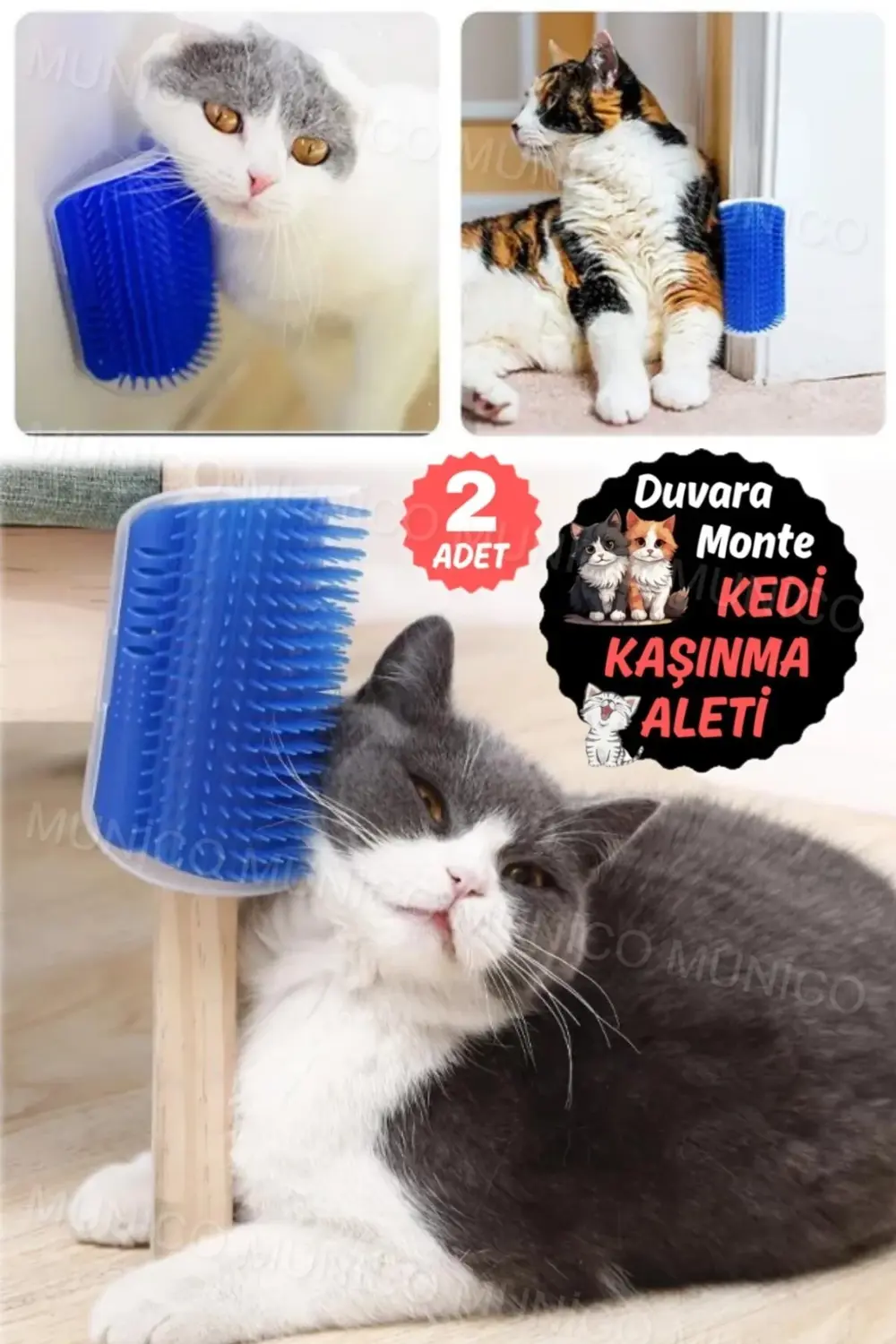 2 Adet Duvar Köşe Kenarlarına Yapışabilir Kediler İçin Kaşınma Ve