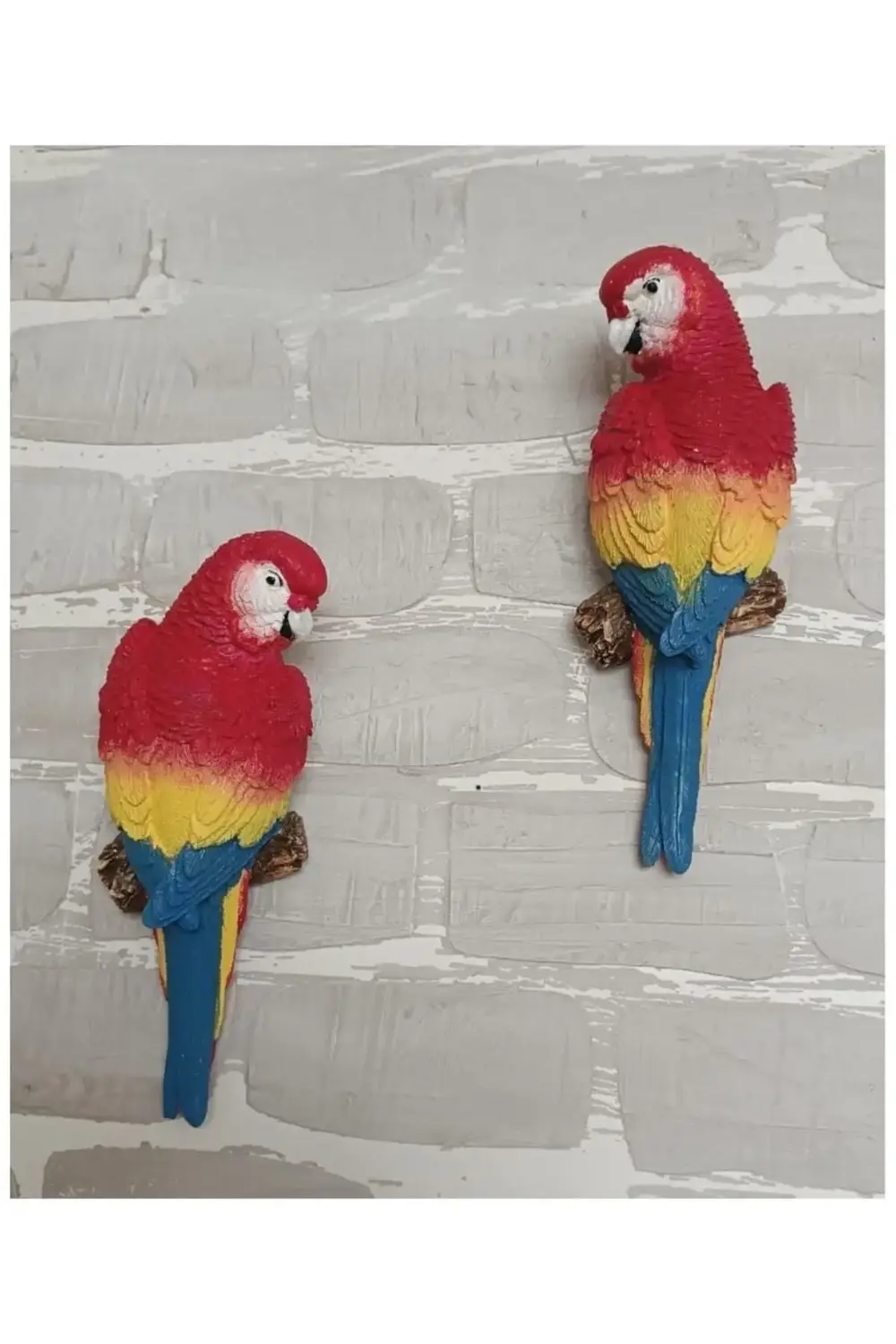 2 Adet El Boyaması Muhabbet Kuşu Duvar Balkon Bahçe Süsü Farklı R