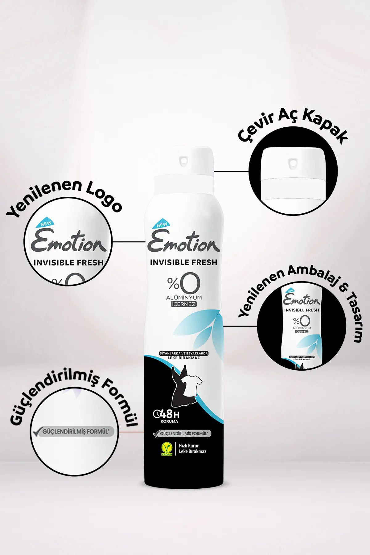 Just Cheap Store 2 Adet Emotion İnvisible Fresh Black & White Kadin Deodorant 150M