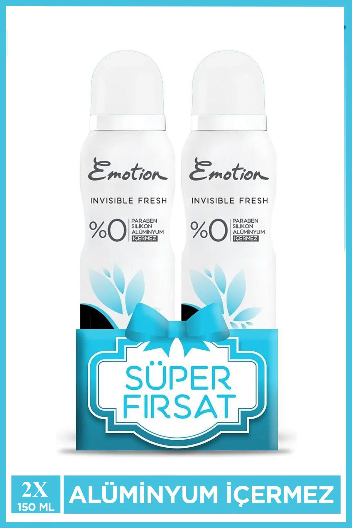 Just Cheap Store 2 Adet Emotion İnvisible Fresh Black & White Kadin Deodorant 150M