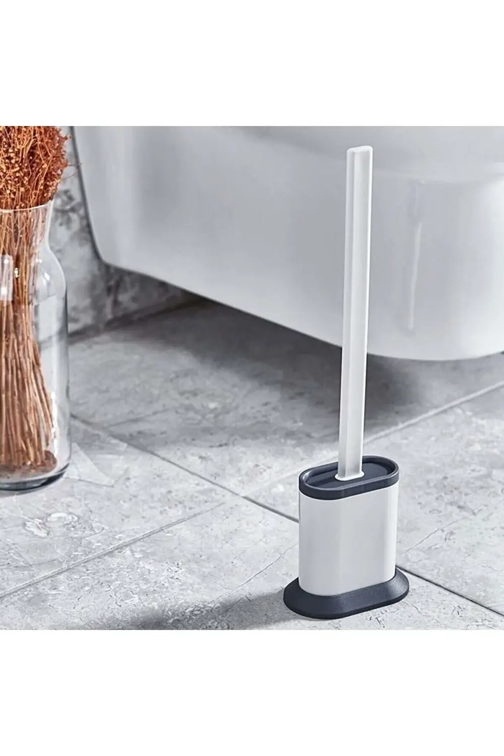 2 Adet Esnek Klozet Temizleme Fırçası, Antibakteriye, Silikon Uçl