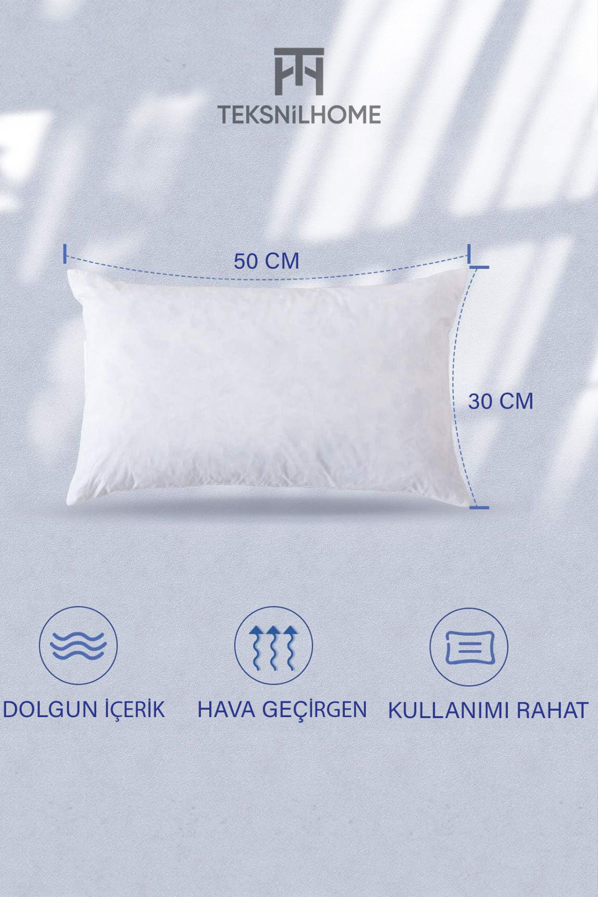 Teksnil Home 2 Adet Fermuarlı Kırlent İç Astarı 5 Ebat Kırlent İçi Yastık Kılı