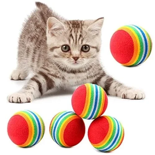 2 ADET GÖKKUŞAĞI RENKLI KEDI KÖPEK OYUN TOPU Fiyatı, Yorumları ve Özellikleri