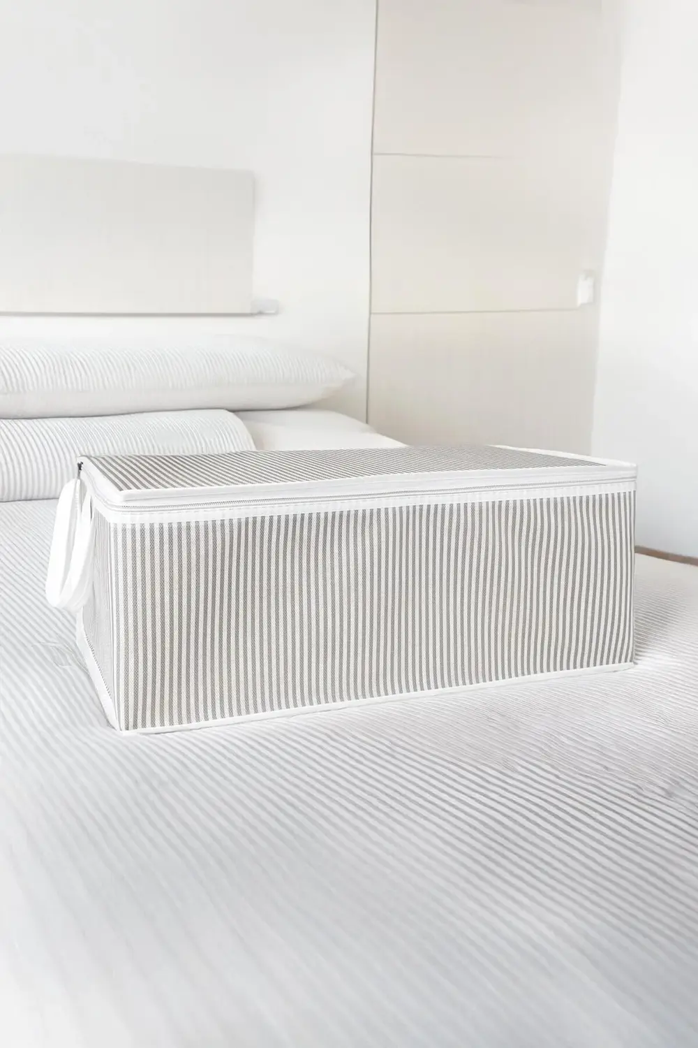 Pazar Kapısı 2 Adet Gri Çizgili Hurç Baza Altı Hurç 30X50x20 Cm