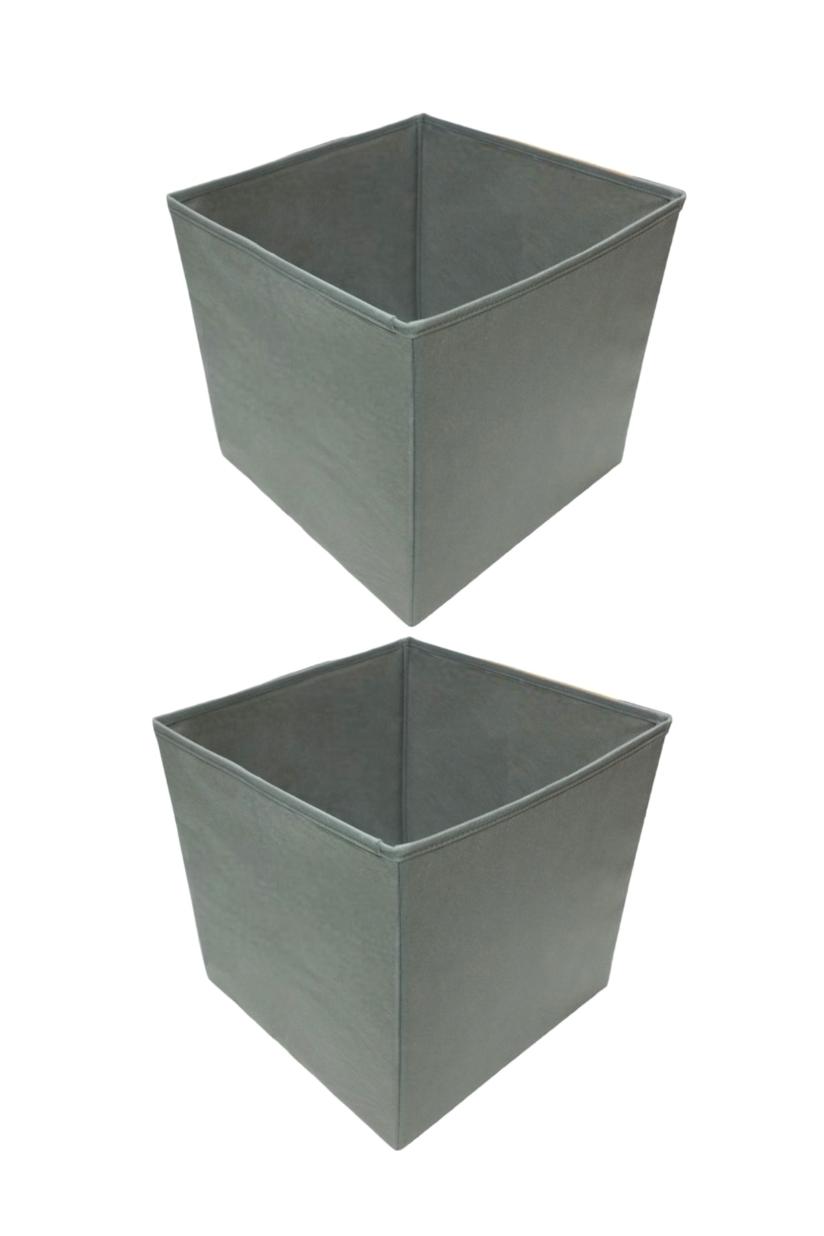 Balkan Room 2 Adet Gri Çok Amaçlı Dolap Düzenleyici Kutu Dekoratif Saklama Ku