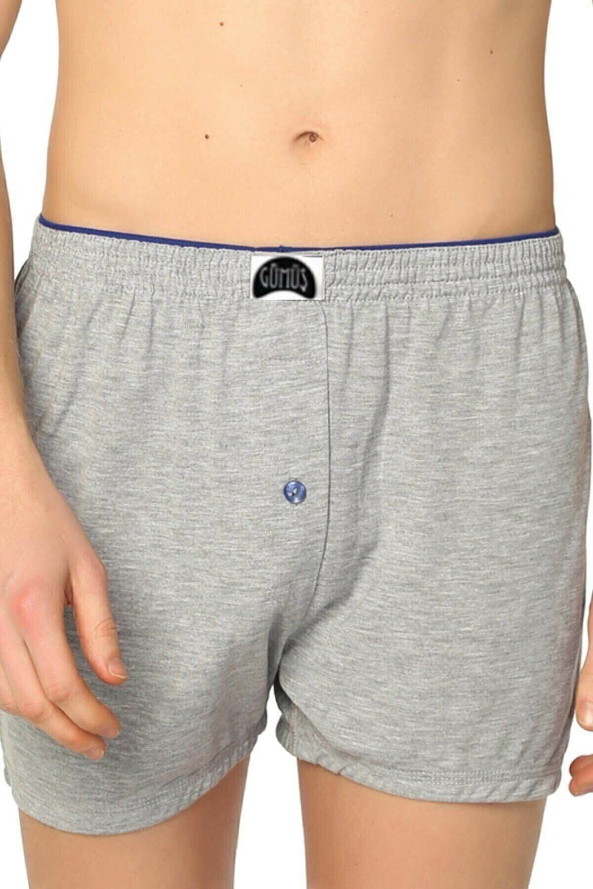 2 Adet Gri Renk Havlu Bel Boxer