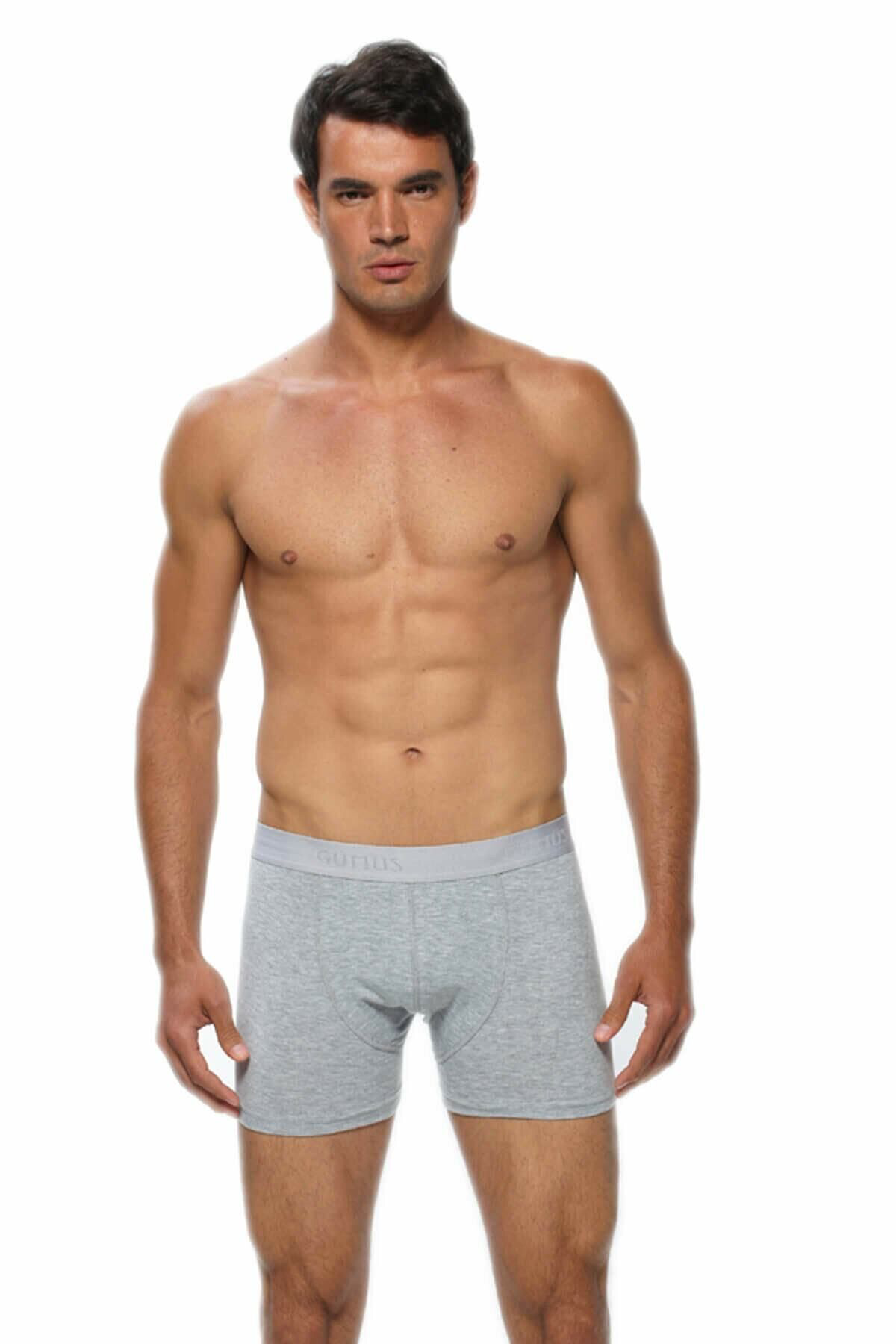 Gümüş 2 Adet Gri Renk Likralı Boxer