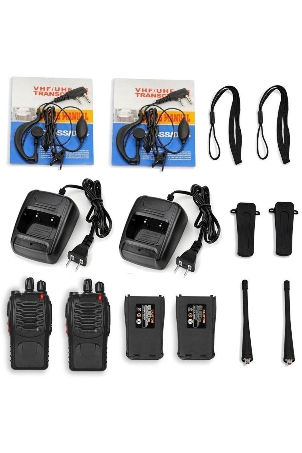 2 Adet Güvenlik İnşaat Şantiye Vinç Asansör Telsiz Seti Pratik Ku