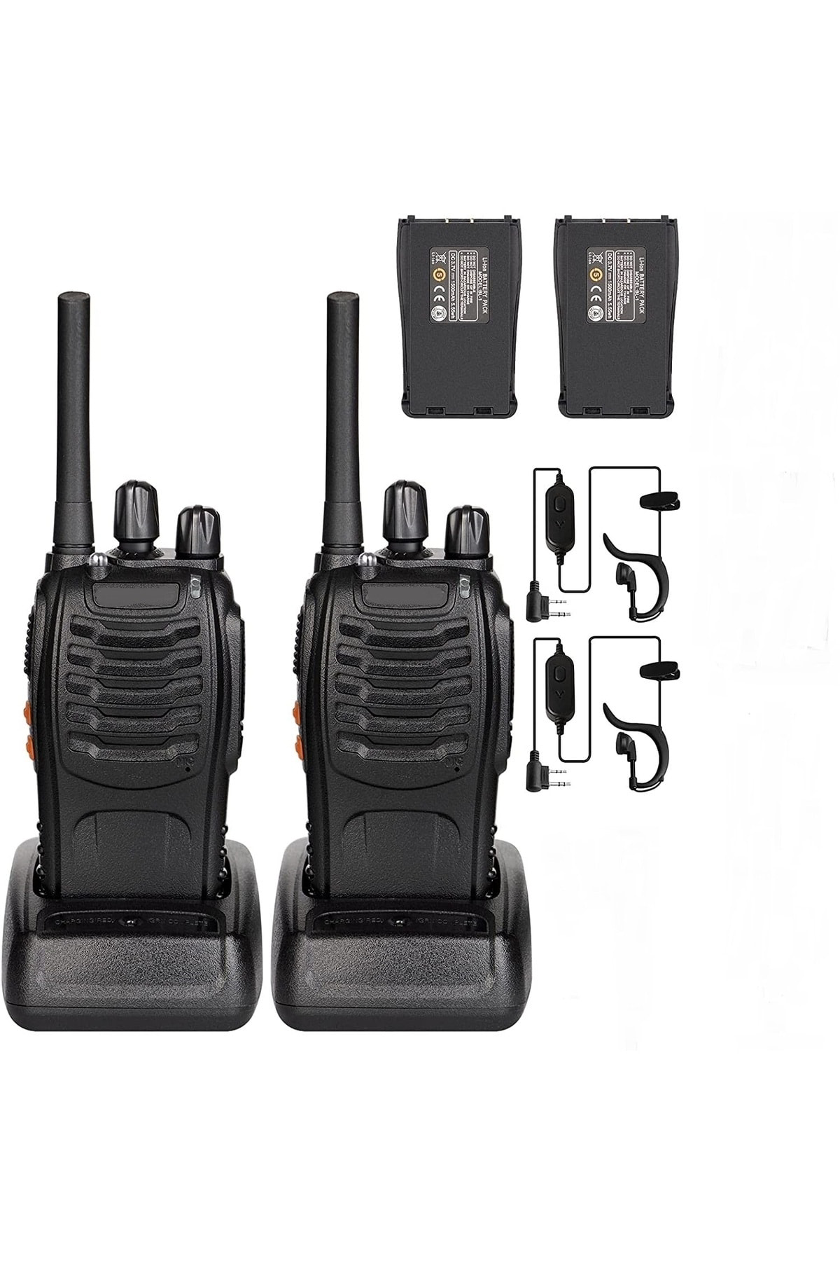 2 Adet Güvenlik İnşaat Şantiye Vinç Asansör Telsiz Seti Pratik Ku