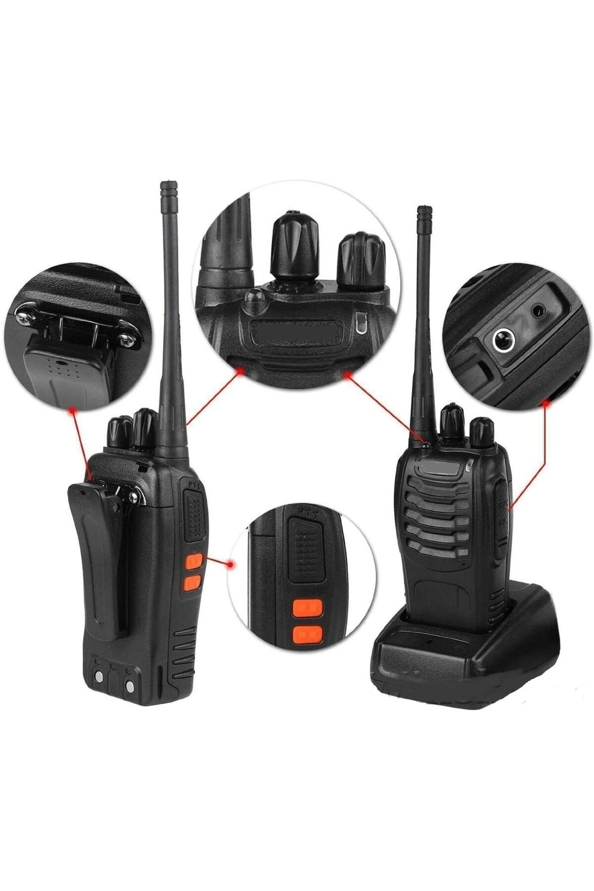 2 Adet Güvenlik İnşaat Şantiye Vinç Asansör Telsiz Seti Pratik Ku