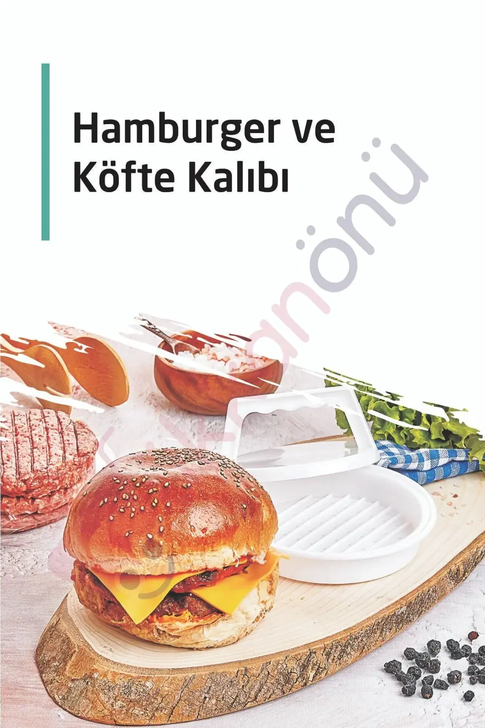 2 Adet Hamburger Köfte Kalıbı Köfte Presi Şekillendirici Kp-104 P