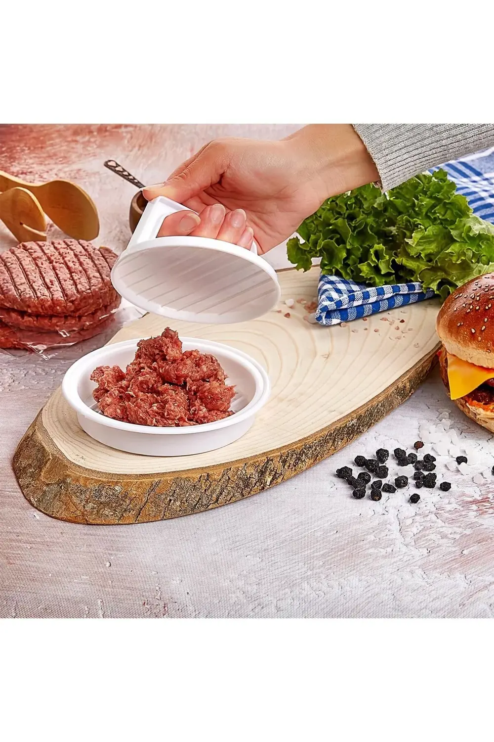 2 Adet Hamburger Köfte Kalıbı Köfte Presi Şekillendirici Kp-104 P