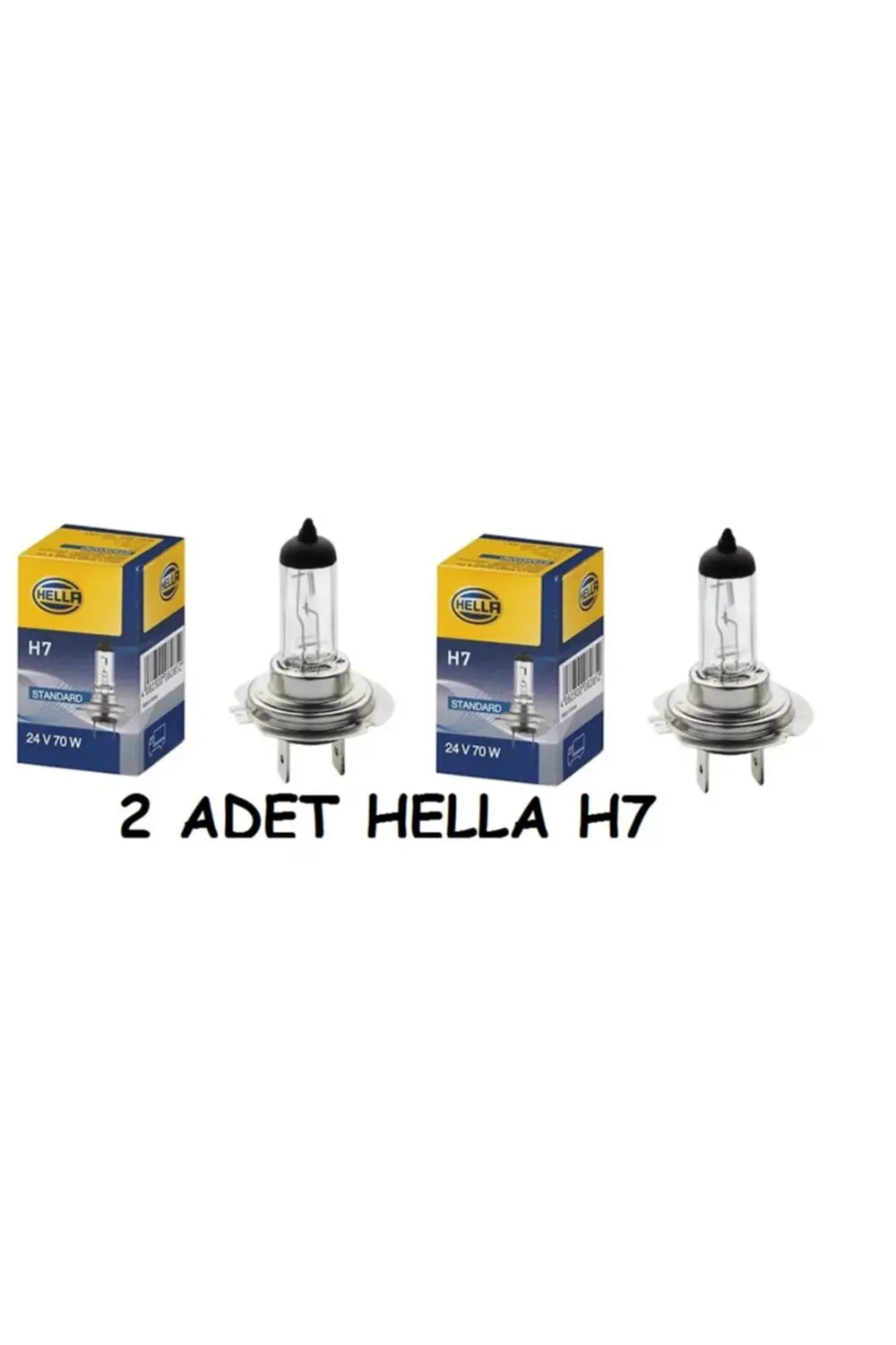 2 Adet Hella H7 Ampul 24 Volt Far & Sis Ampulü 70 Watt