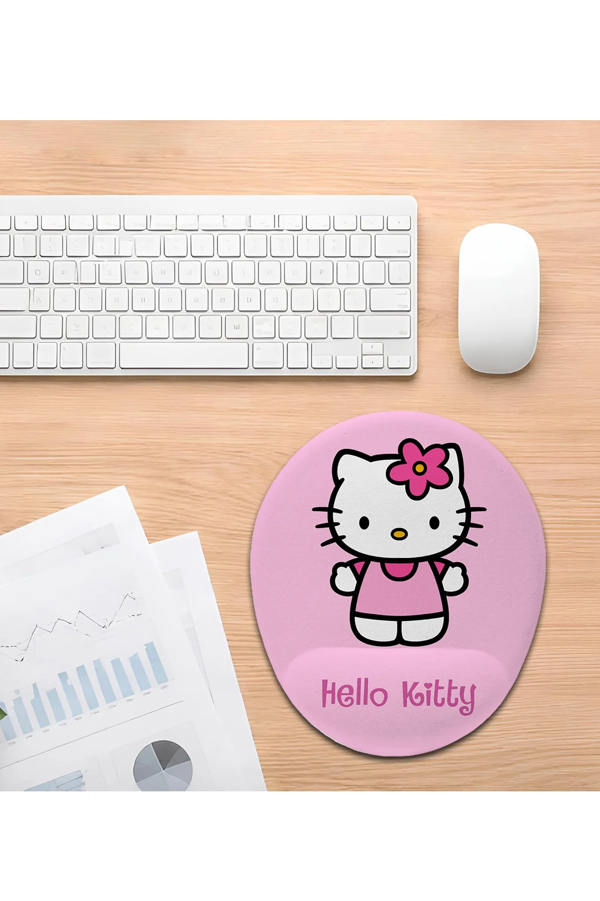 2 Adet Hello Kitty Bilek Destekli Mouse Pad 2 Adet Hello Kitty Bilek Destekli Mouse Pad - Görsel 3