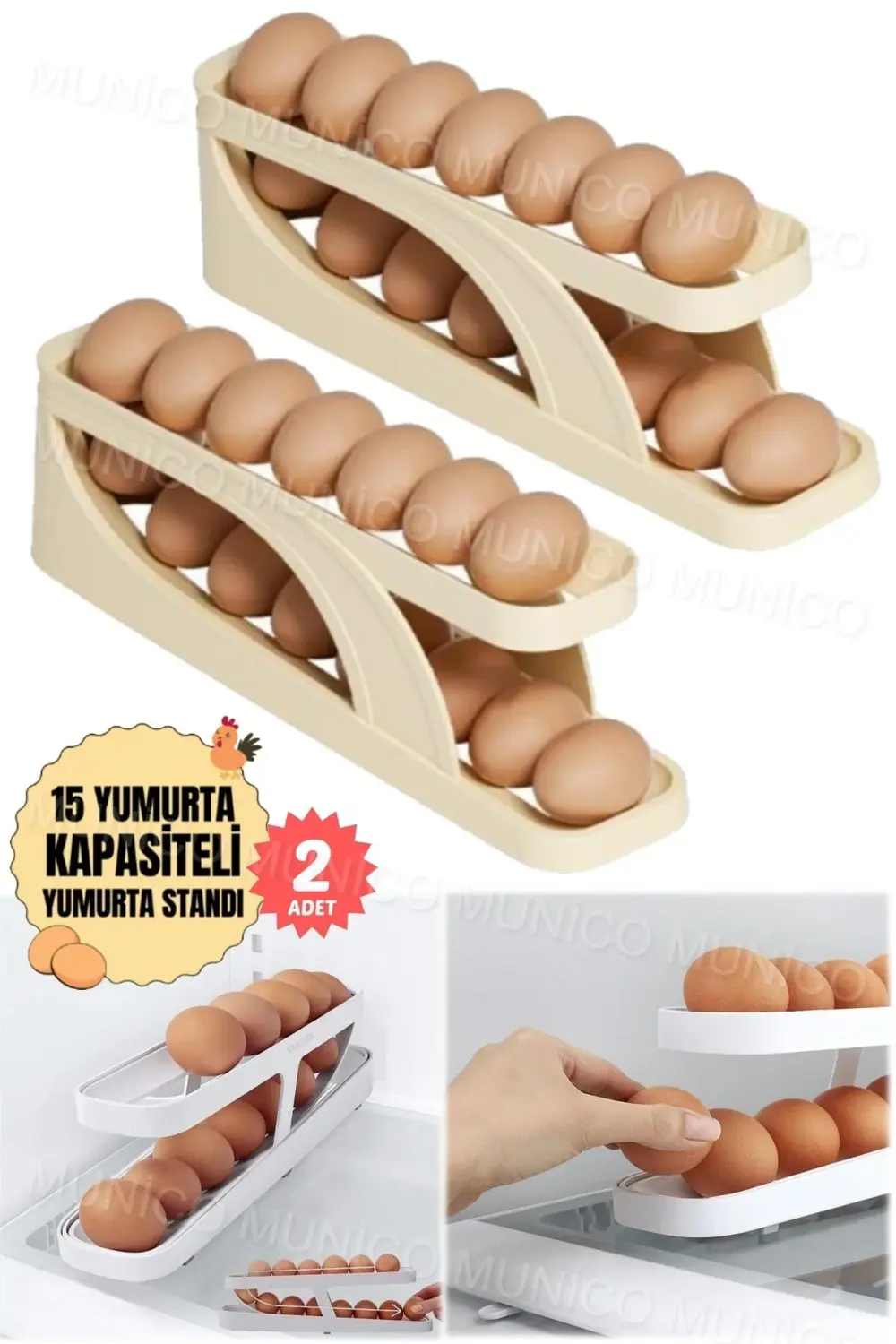 2 Adet İki Katlı Yumurta Haddeleme Depolama Rafı Yumurta Depolama