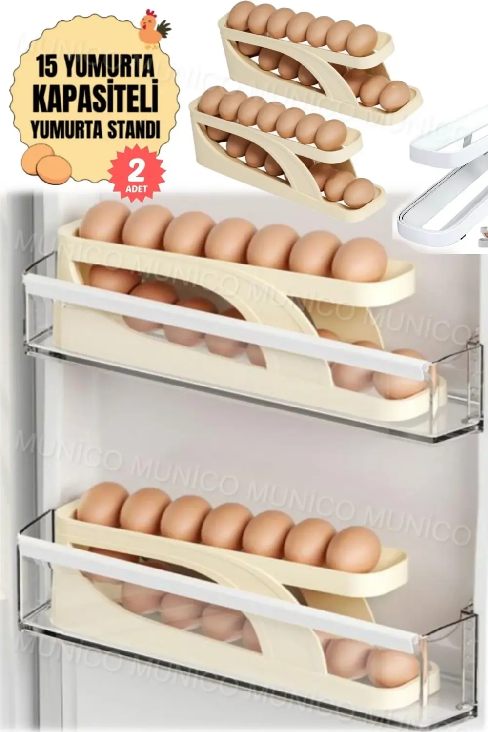 2 Adet İki Katlı Yumurta Haddeleme Depolama Rafı Yumurta Depolama