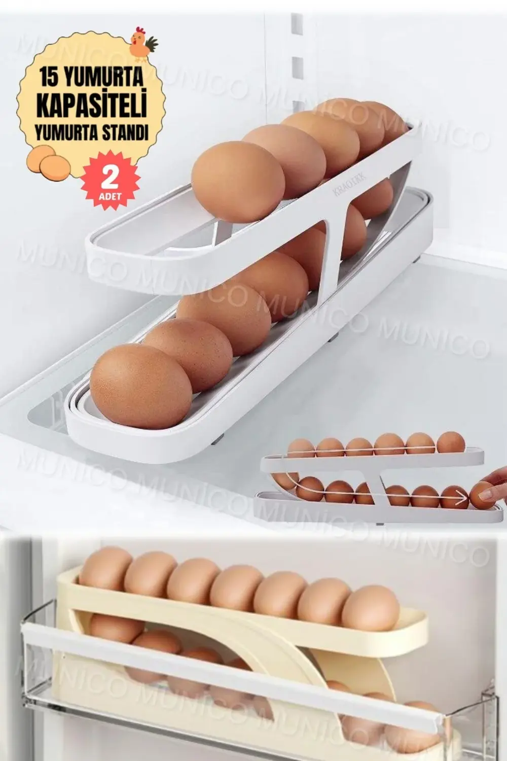 2 Adet İki Katlı Yumurta Haddeleme Depolama Rafı Yumurta Depolama