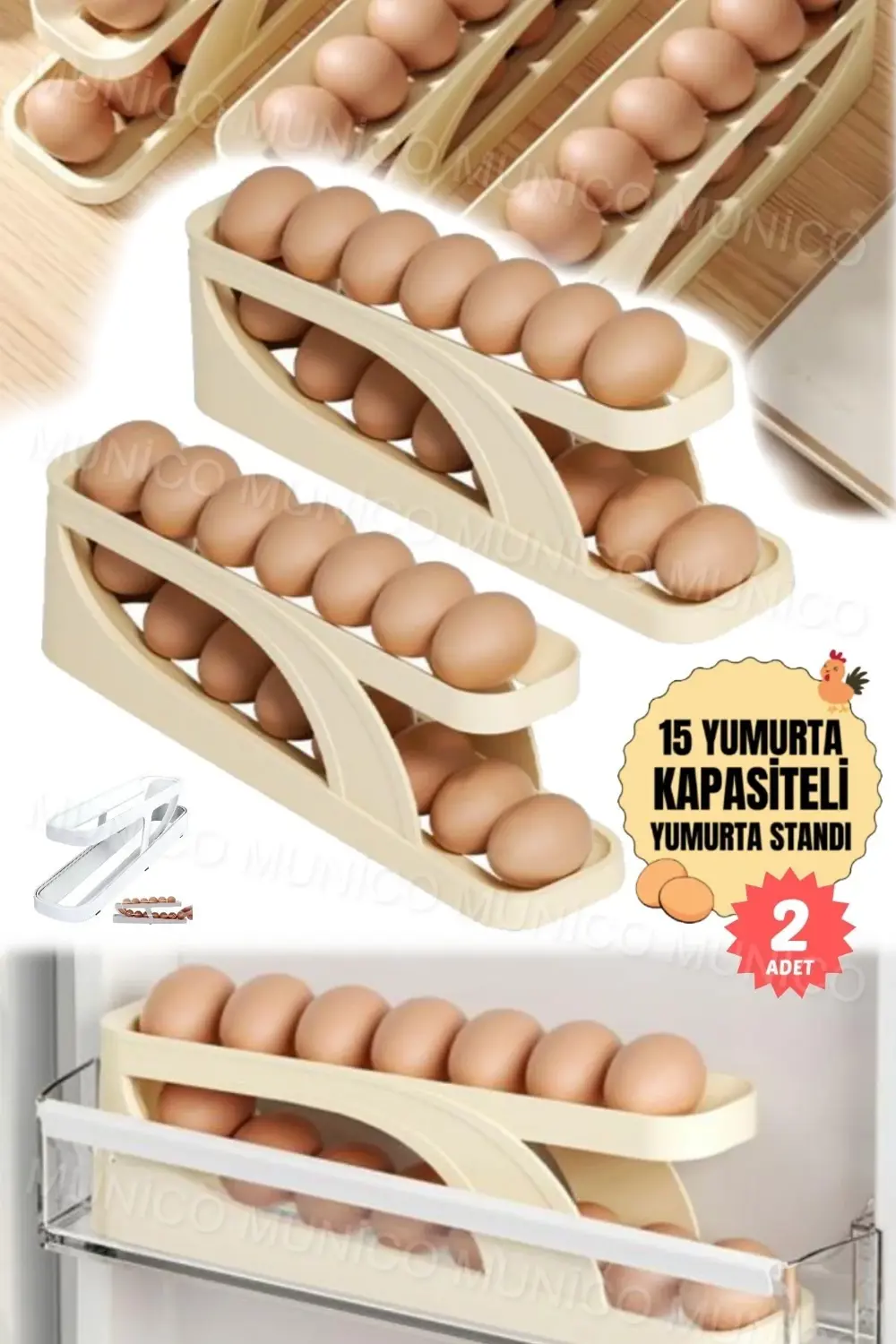 2 Adet İki Katlı Yumurta Haddeleme Depolama Rafı Yumurta Depolama