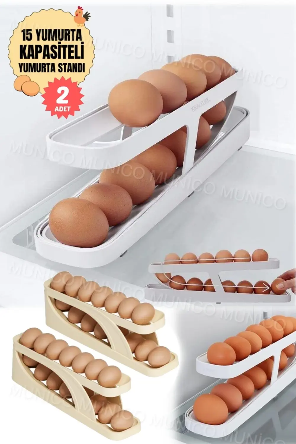 2 Adet İki Katlı Yumurta Haddeleme Depolama Rafı Yumurta Depolama