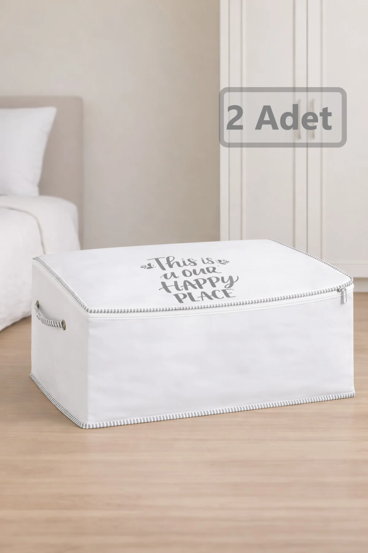 2 Adet İpli Baskılı Yastık Hurcu Düzenleyici Organizer Hurç
