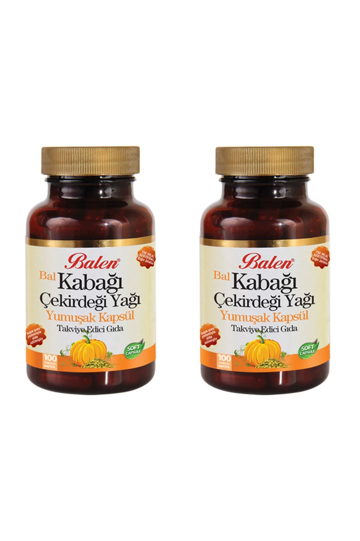 2 Adet Kabak Çekirdeği 1000 Mg 100 Yumuşak Kapsül