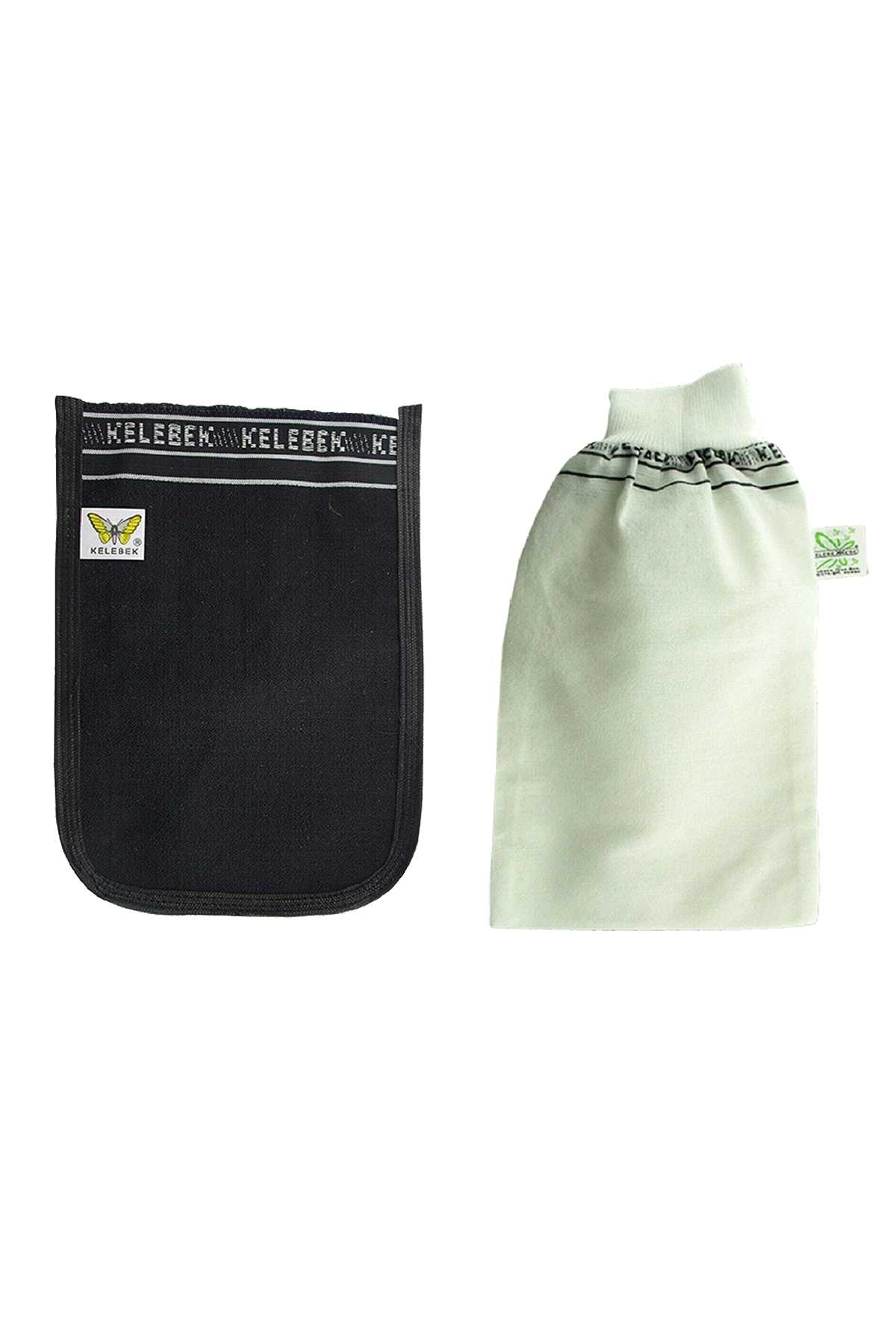 Just Cheap Store 2 Adet Kalin Siyah Ve Beyaz Hamam Kesesi 25X17 Cm